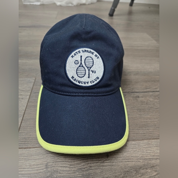 Kate Spade Raquette Club Adjustable Hat Womens Blue Green Preppy Pickleball
